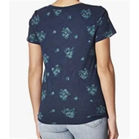 New Lucky Brand Women's Twist Front Floral Print Cotton Top T-Shirt - Picture 2 of 7
